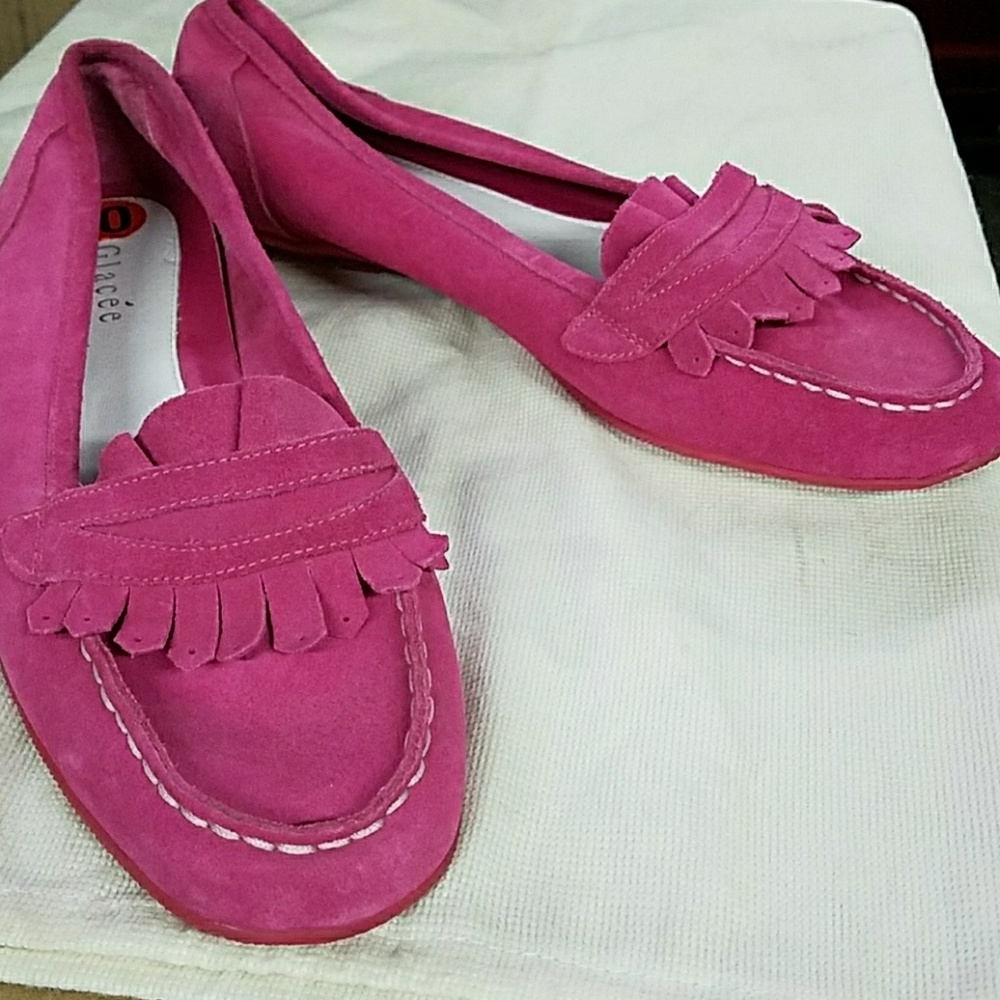 Glacee Pink suede flat